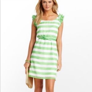 Lilly Pulitzer Dana Green Striped Ruffle dress